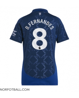 Billige Fotballdrakt Manchester United Bruno Fernandes #8 Replika Bortedrakt Dame 2024-25 Kortermet